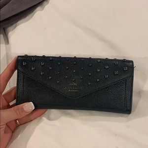 Black studded coach wallet